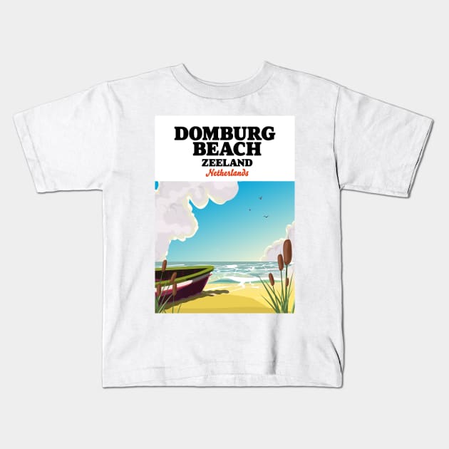 Domburg Beach Zeeland Kids T-Shirt by nickemporium1